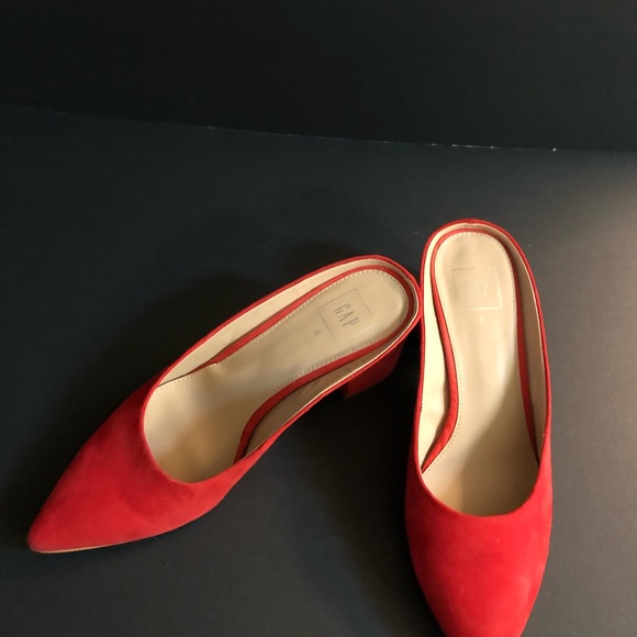 NIB GAP size 8 Red Mules Suede worn once* - Picture 10 of 10